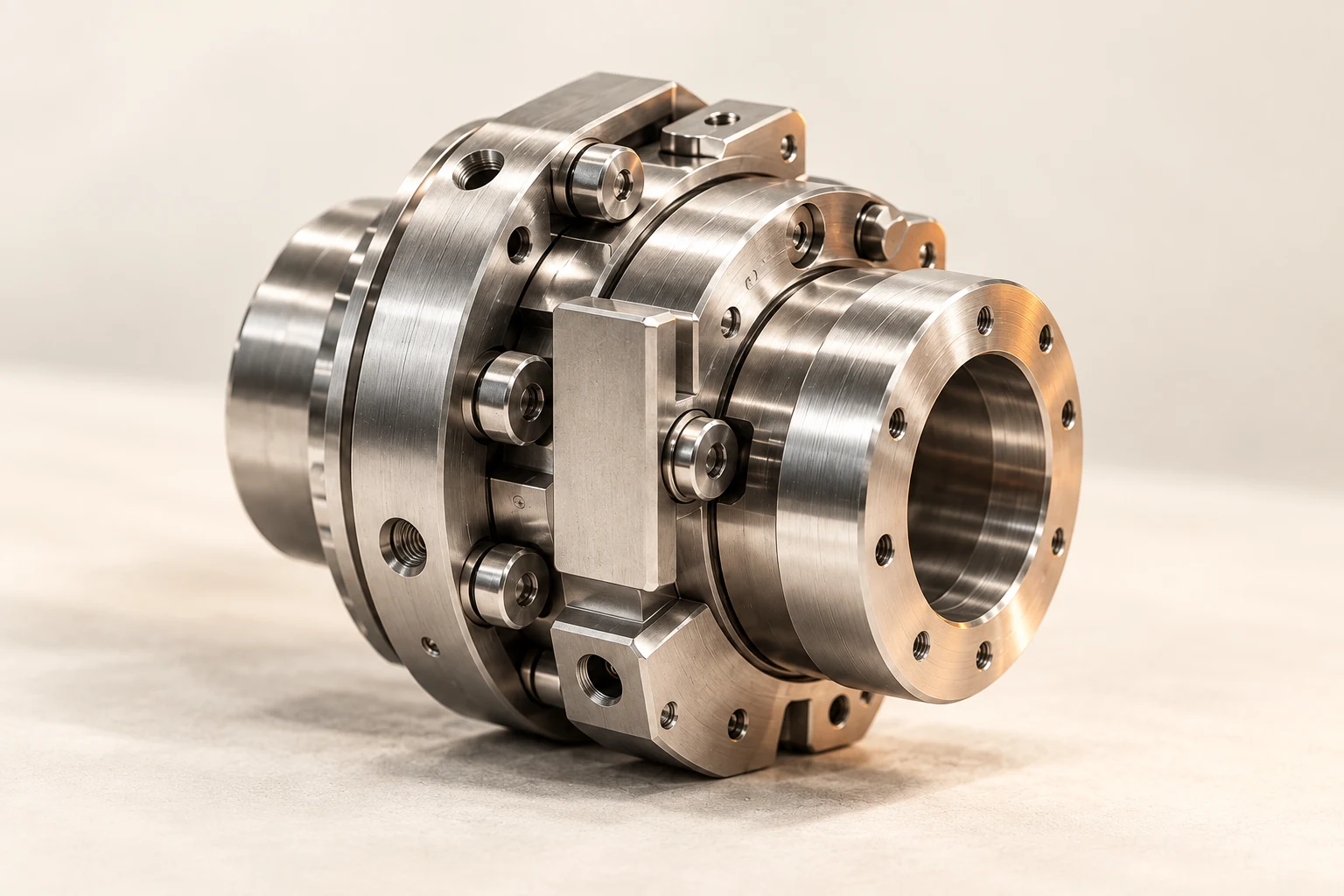 Precision steel coupling, representing your connected operations